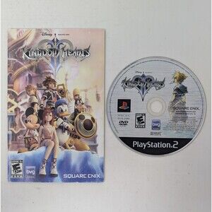 Kingdom Hearts II (PlayStation 2, 2006) Instruction Manual and Disc Only No Art